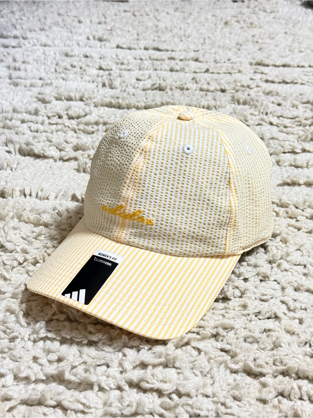 New adidas Women’s Climacool Seersucker Striped Adjustable Logo hat